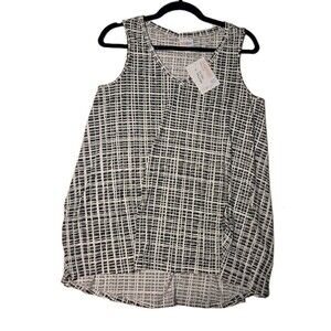 Lularoe NWT‎ Kristina SMALL Black And White Cross Hatch Print OVERSIZED